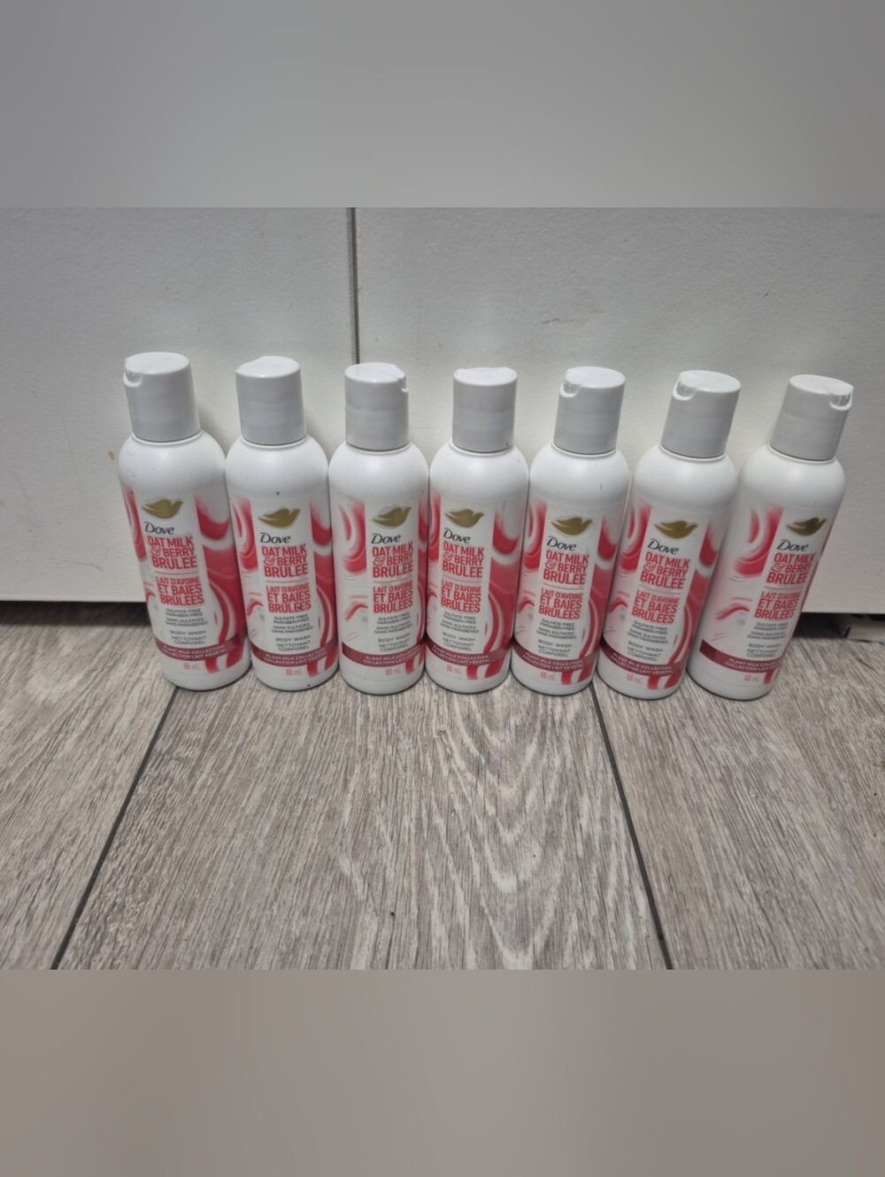 Lot 7 Dove Plant Milk Cleansing Body Wash Oat Milk & Berry Brulee, 2.98 fl oz